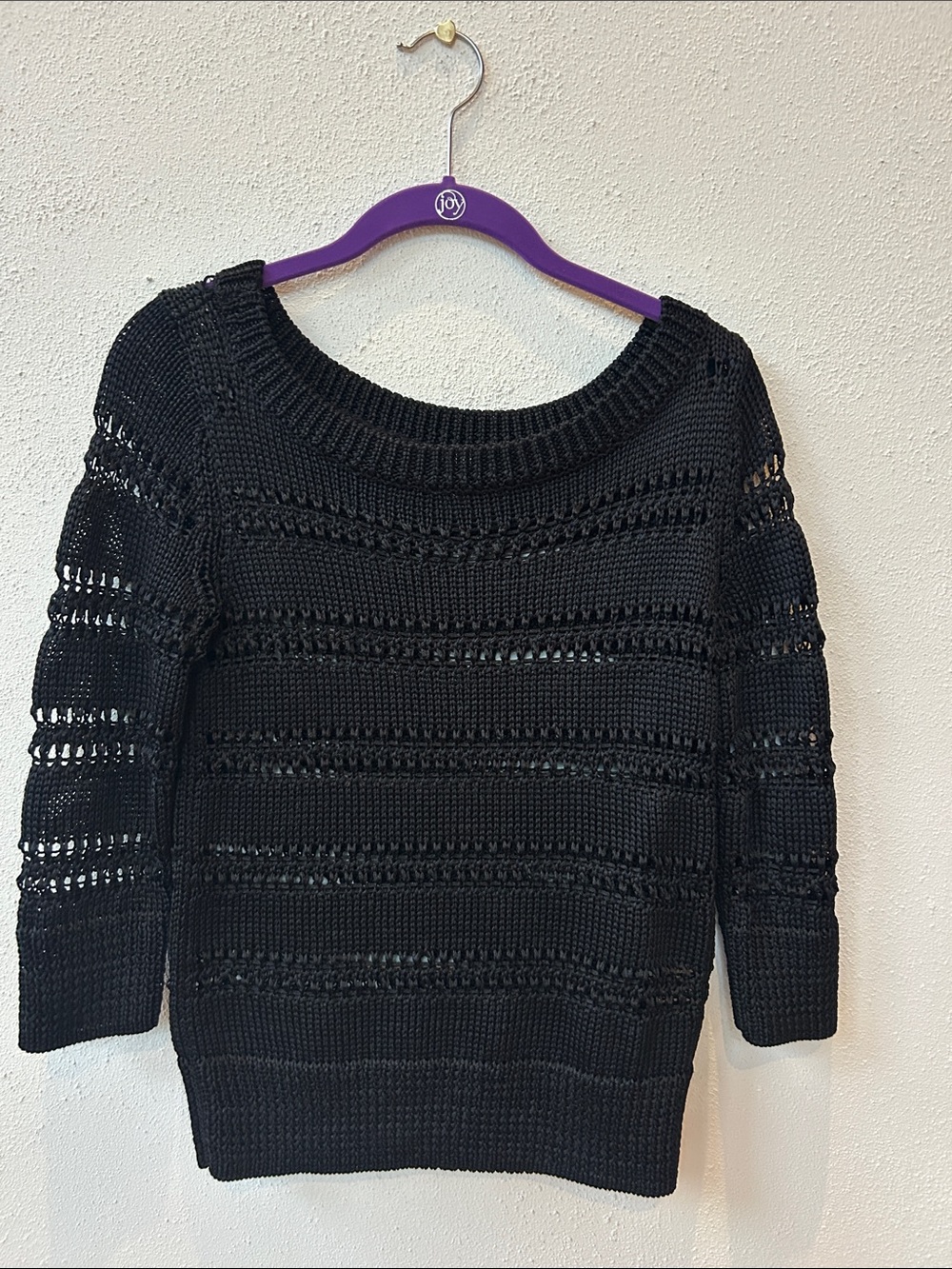 Black Open-Knit Women's Sweater